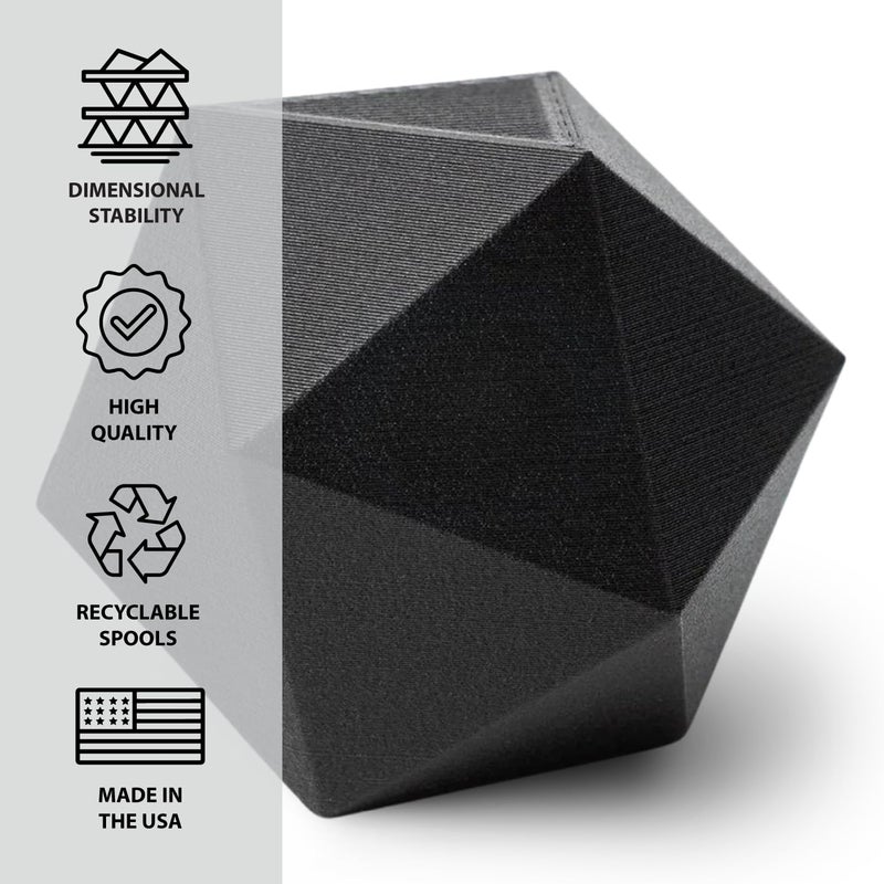 Proto-Pasta Protopasta 3D Printer Filament, PLA Filament 1.75mm, Black Carbon Fiber HT PLA Composite, 500g Spool - Image 5